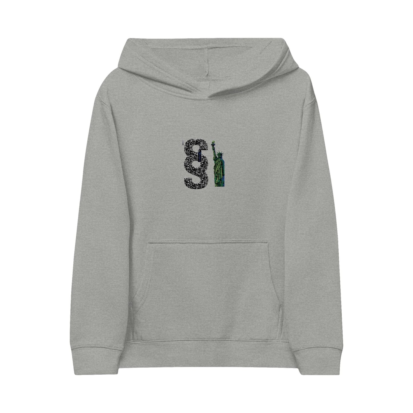 Embroidered Kids Fleece Hoodie with Fun Design Printify