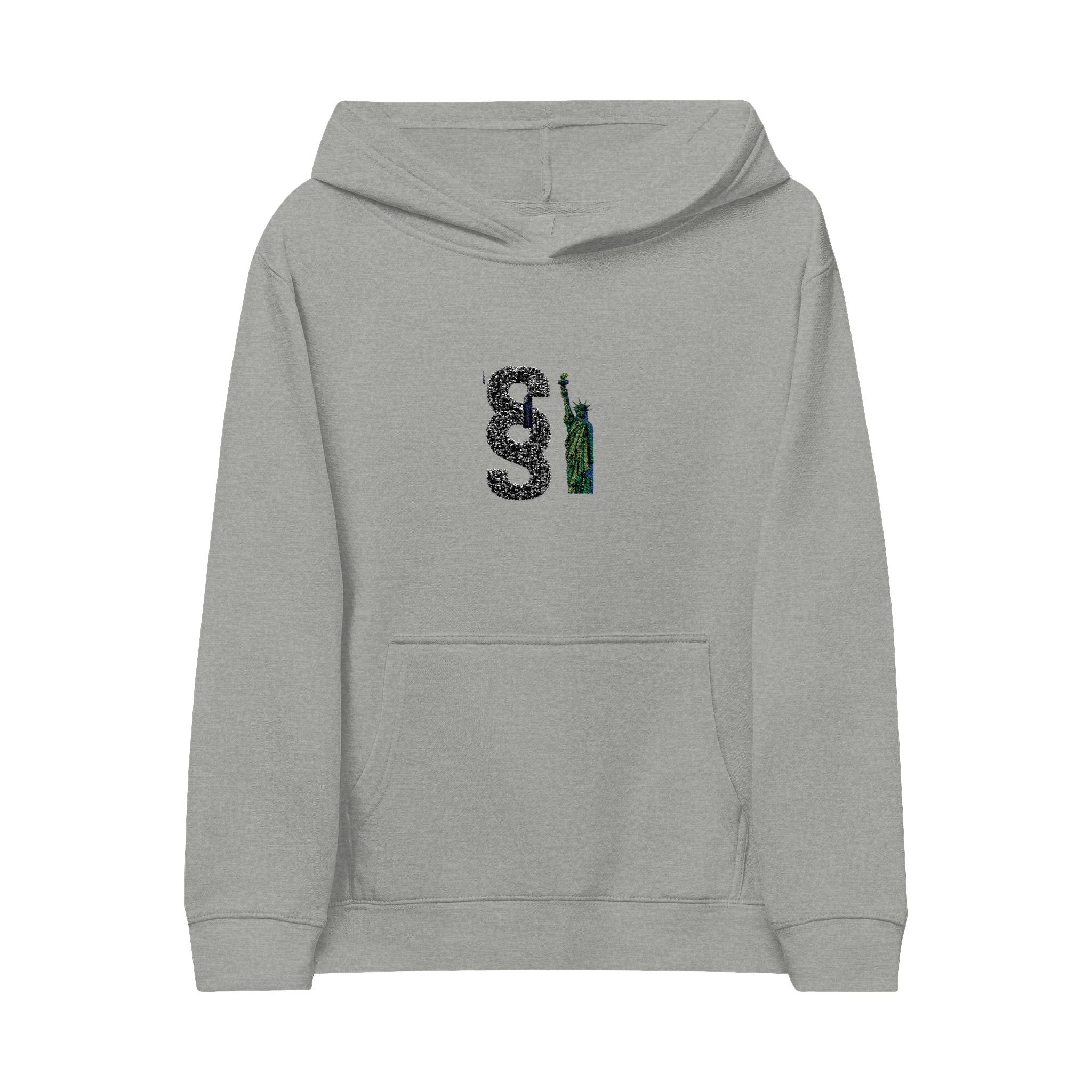 Embroidered Kids Fleece Hoodie with Fun Design Printify