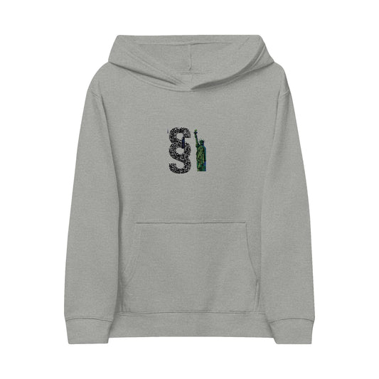 Embroidered Kids Fleece Hoodie with Fun Design Printify