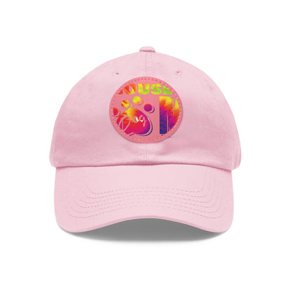 Hat with Leather Patch (Round)