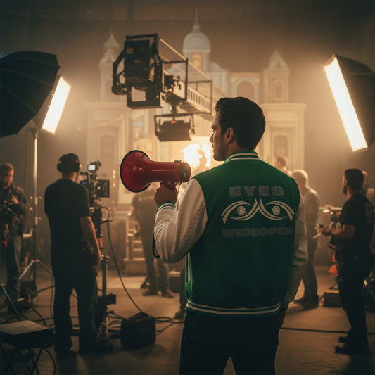 Unisex Heavyweight Letterman Jacket - Eyes Wide Open, Cozy Stylish Outerwear, Great for Game Days, Unique Gift for Teens, Trendy [...] Printify