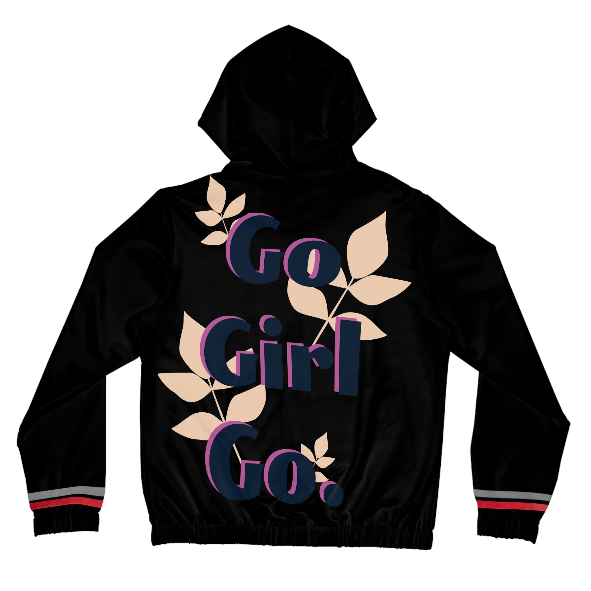Full-Zip Hoodie - 'Go Girl Go' Design