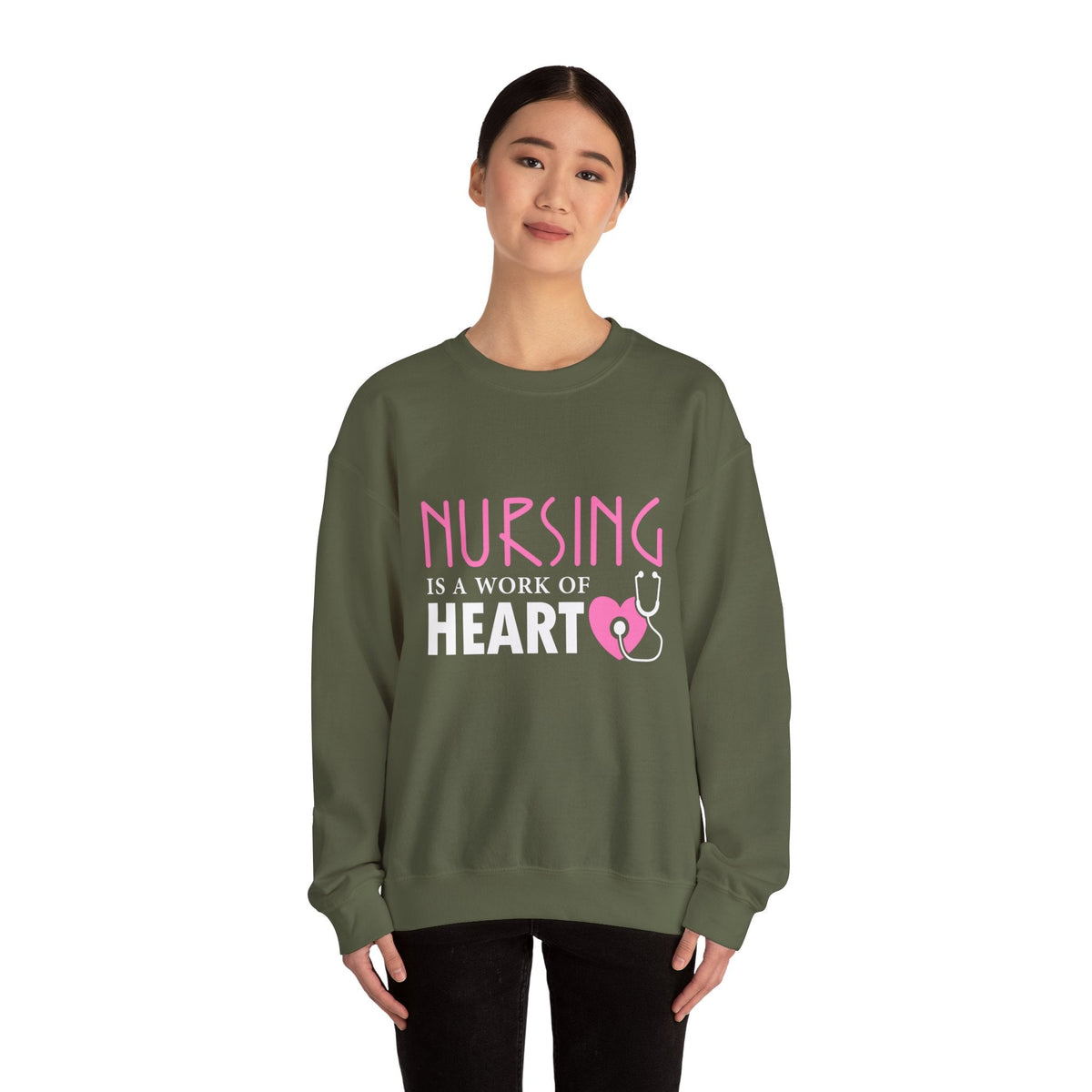 Nursing Is A Work Of Heart Unisex Sweatshirt Printify