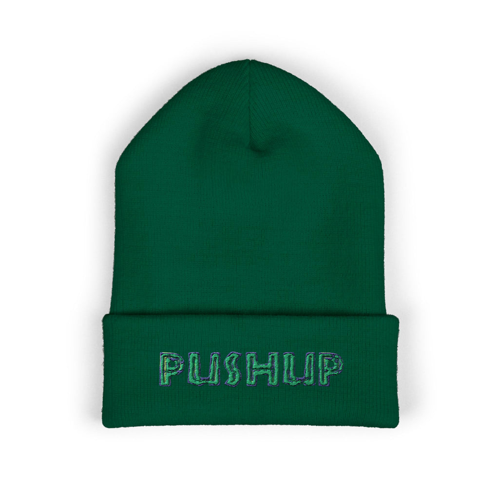 Embroidered Pushup Cuffed Beanie - Stylish Winter Accessory