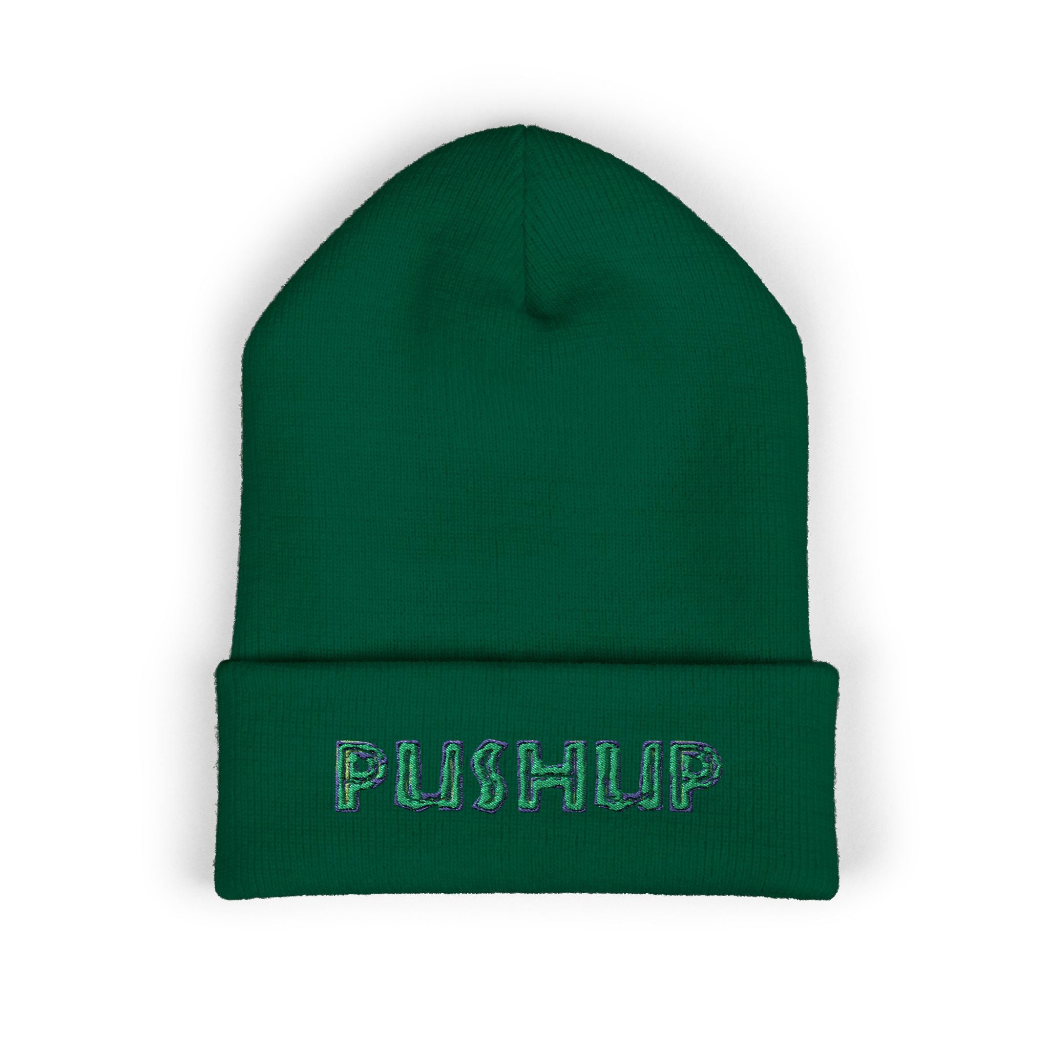 Embroidered Pushup Cuffed Beanie - Stylish Winter Accessory