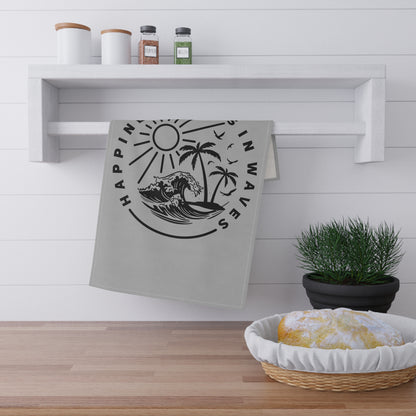 Happiness Comes In Waves Towel