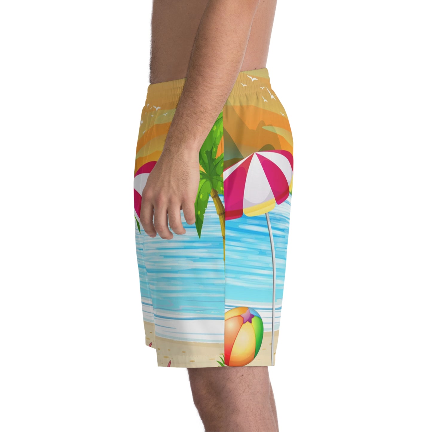 Men's Elastic Beach Shorts (AOP)