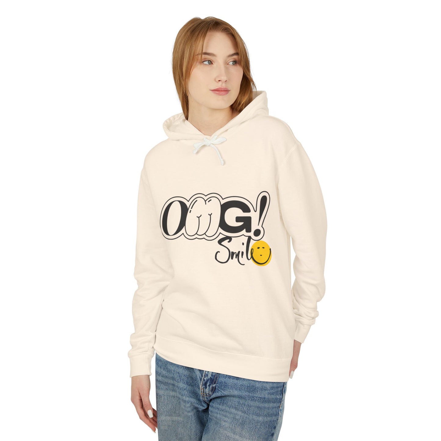 OMG!Smile Lightweight Hooded Sweatshirt