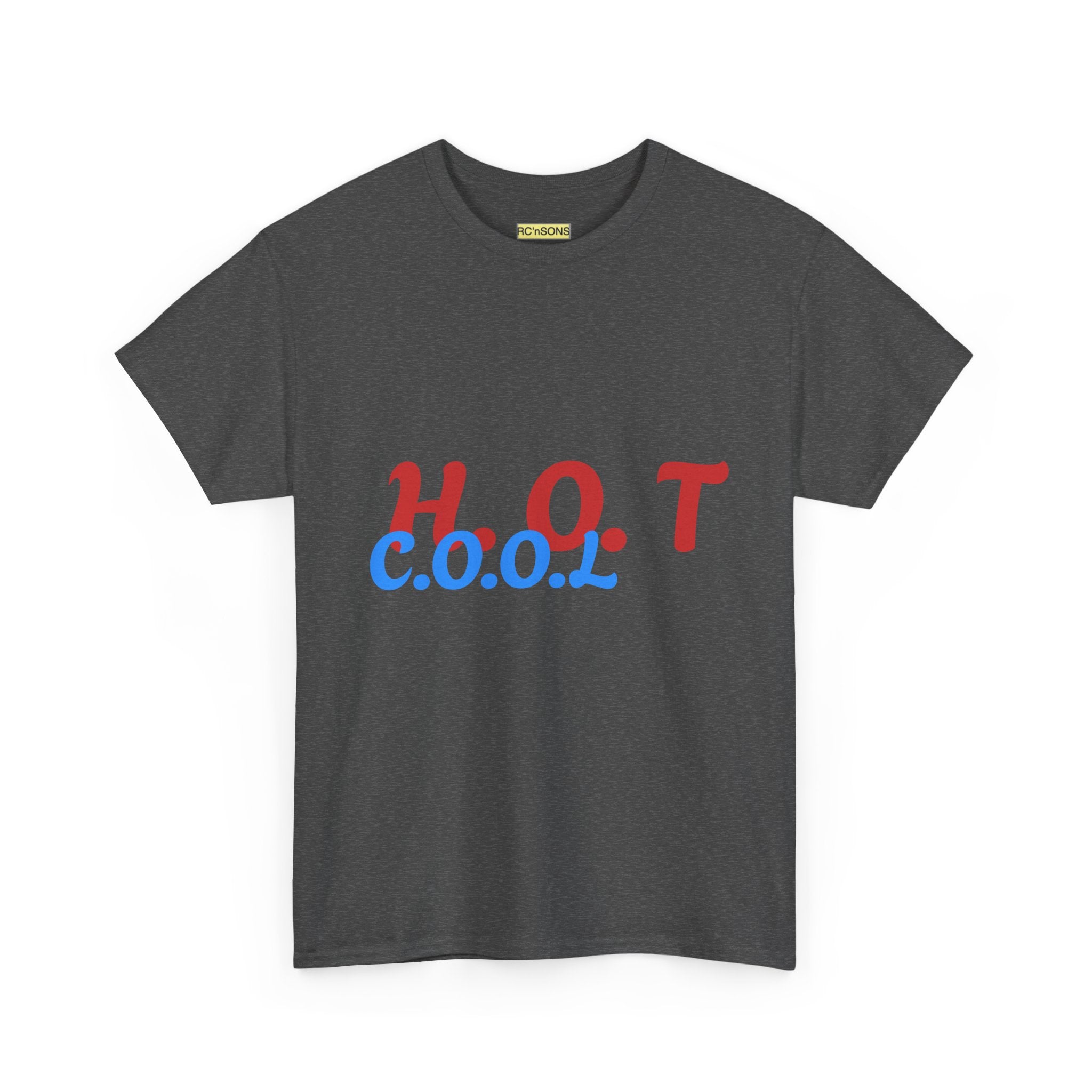 Cool & Trendy Unisex Heavy Cotton Tee - H.O.T. C.O.O.L. Graphic Shirt, Casual Wear, Gift for Friends, Summer Style, Streetwear Printify