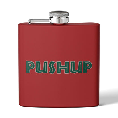 Personalized 6oz Stainless Steel Flask - Pushup Design