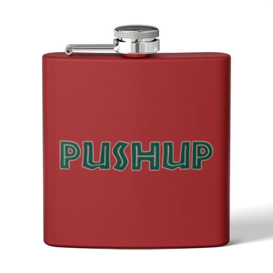 Personalized 6oz Stainless Steel Flask - Pushup Design