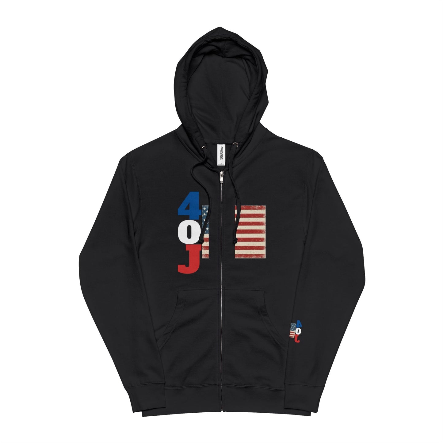 Patriotic Unisex Fleece Zip Up Hoodie, Cozy Pullover, Independence Day Apparel, Gift for Veterans, Casual Zip Hoodie Printify