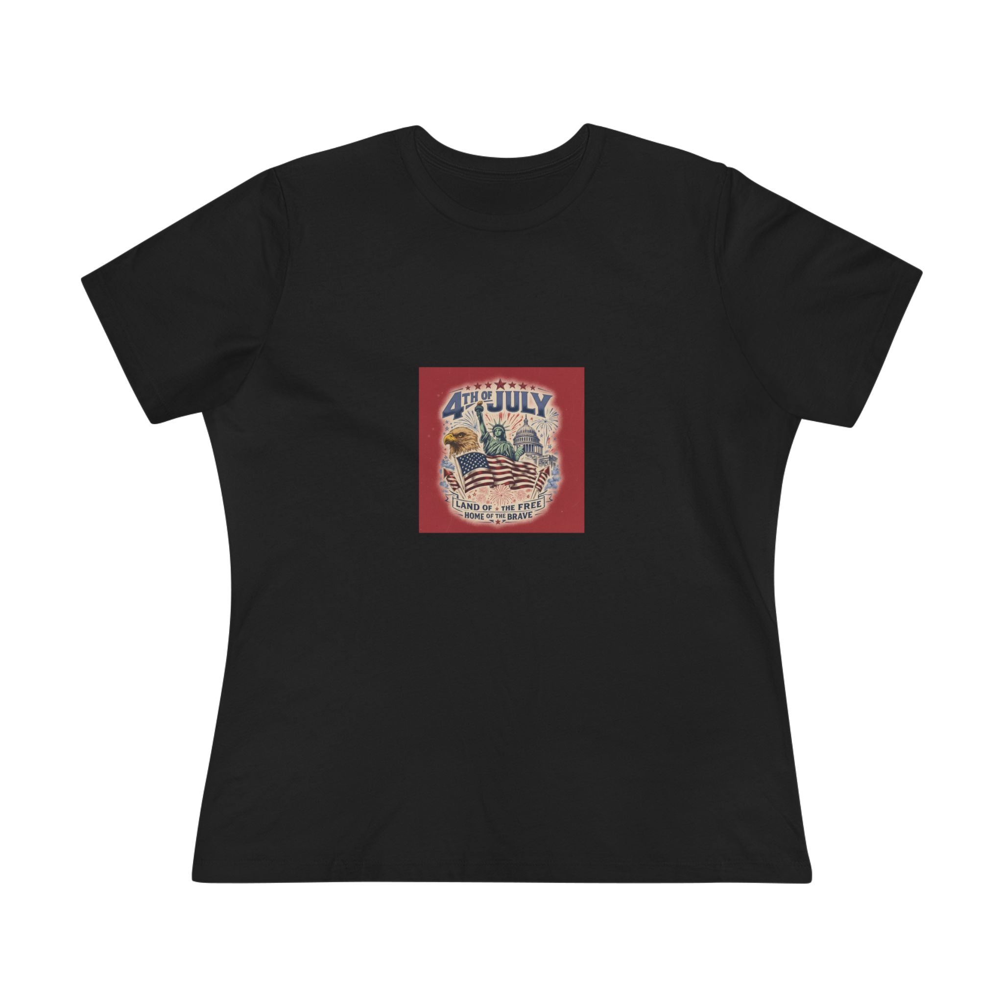 4th of July Vintage Flag Tee — Patriotic Women's Cotton Shirt
