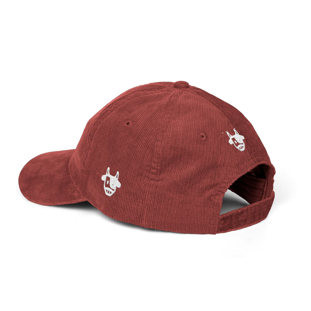 Corduroy Cap with Embroidered Design, Trendy Accessories for Fashion Lovers, Unique Gift for Holidays, Casual Daily Wear Printify