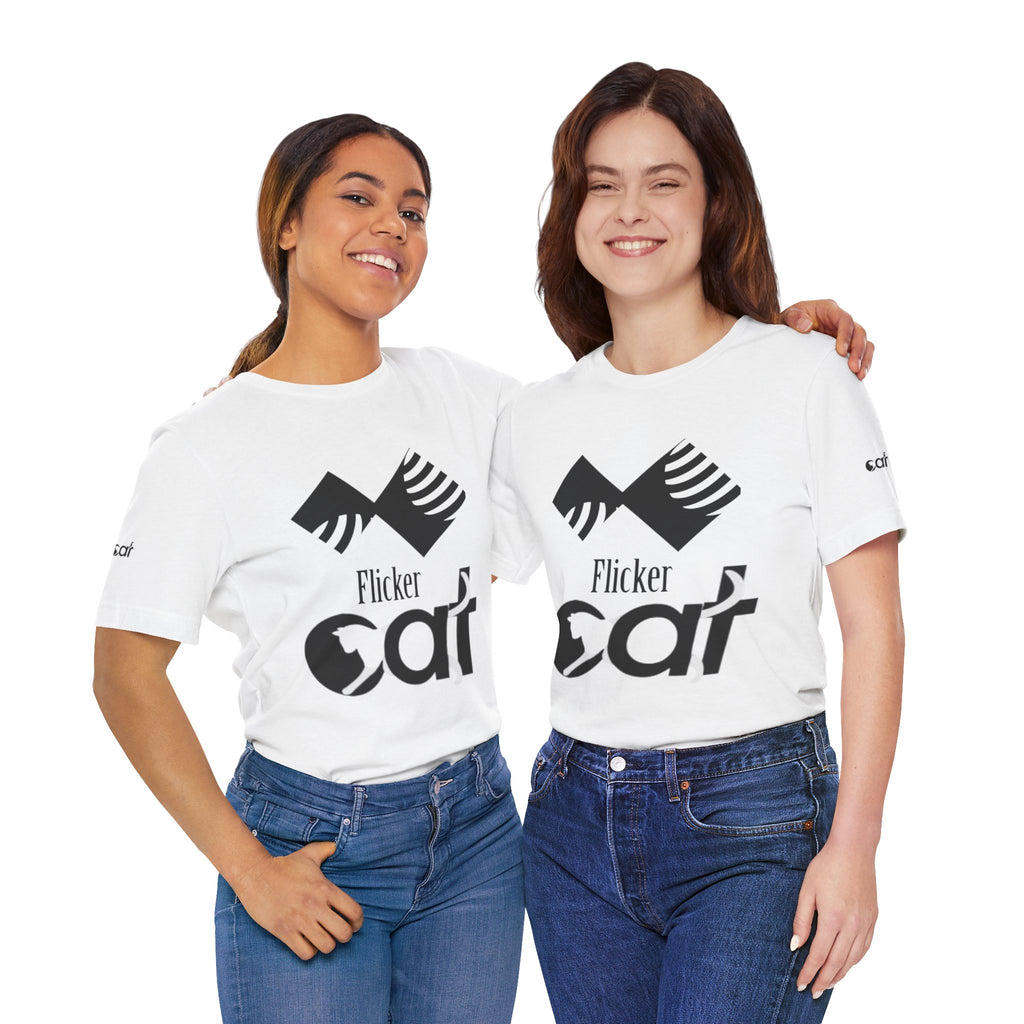 Flicker Cat Graphic Tee - Unisex Jersey Short Sleeve T-Shirt for Cat Lovers