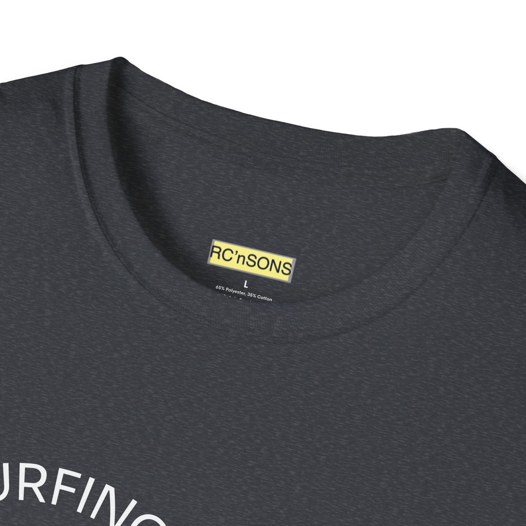 Surfing the Wave Unisex Softstyle T-Shirt, Beachwear, Summer Apparel, Gift for Surfers, Casual Tee, Surfing Theme Shirt