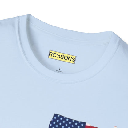 American Flag Tee - Unisex Softstyle T-Shirt for Patriotic Celebrations, 4th of July, Veterans Day, Casualwear, Gift Idea