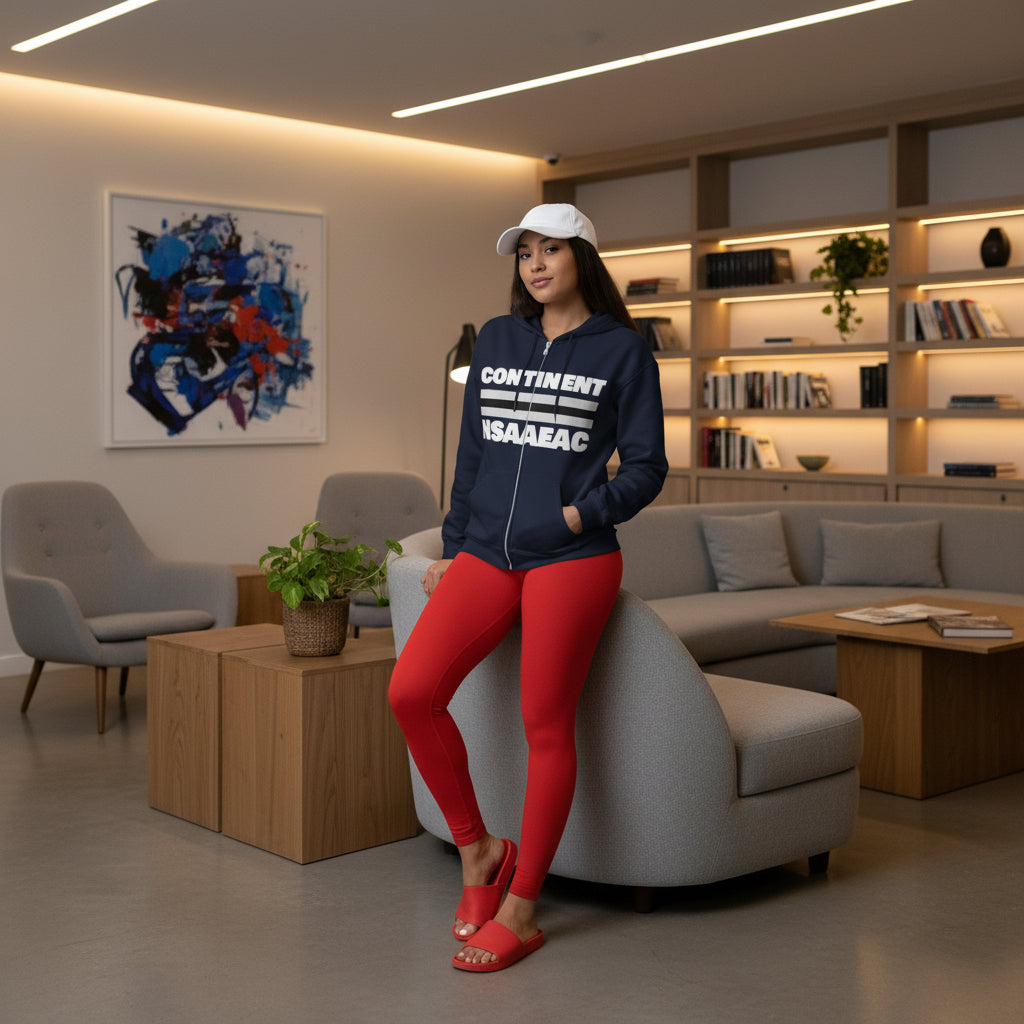 Continents Full Zip Hooded Sweatshirt Printify