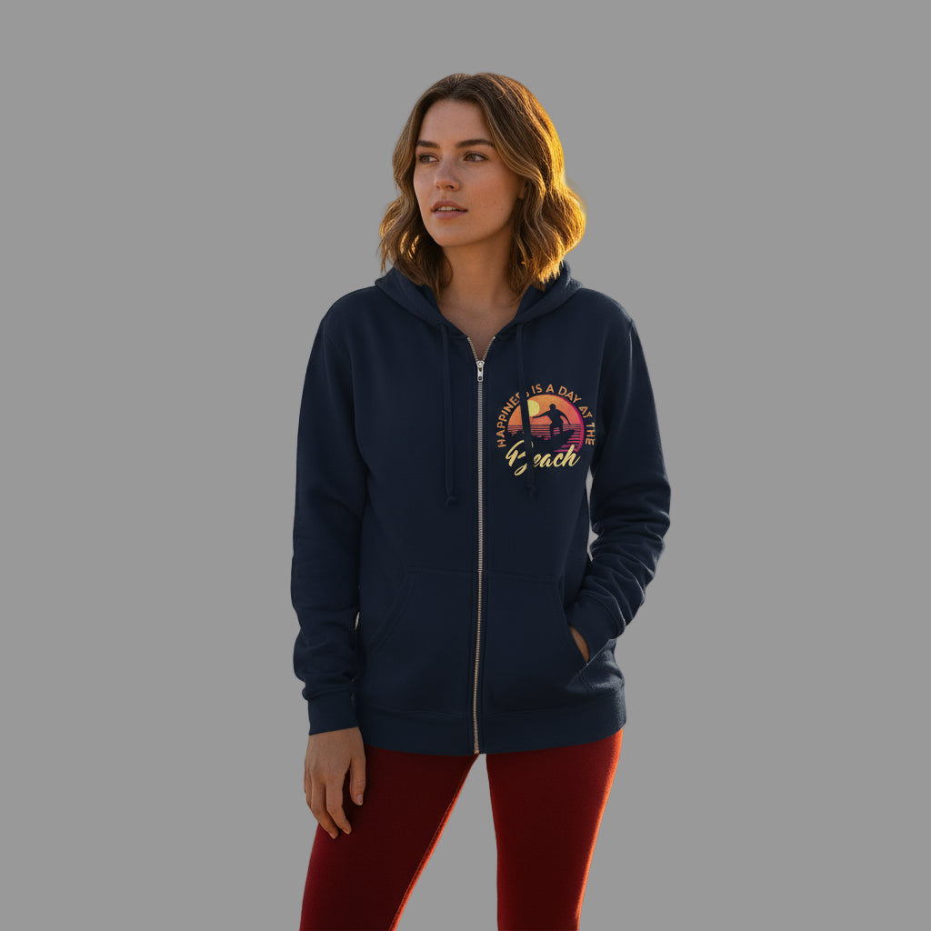 Beach Vibes Full Zip Hoodie, Unisex Printify