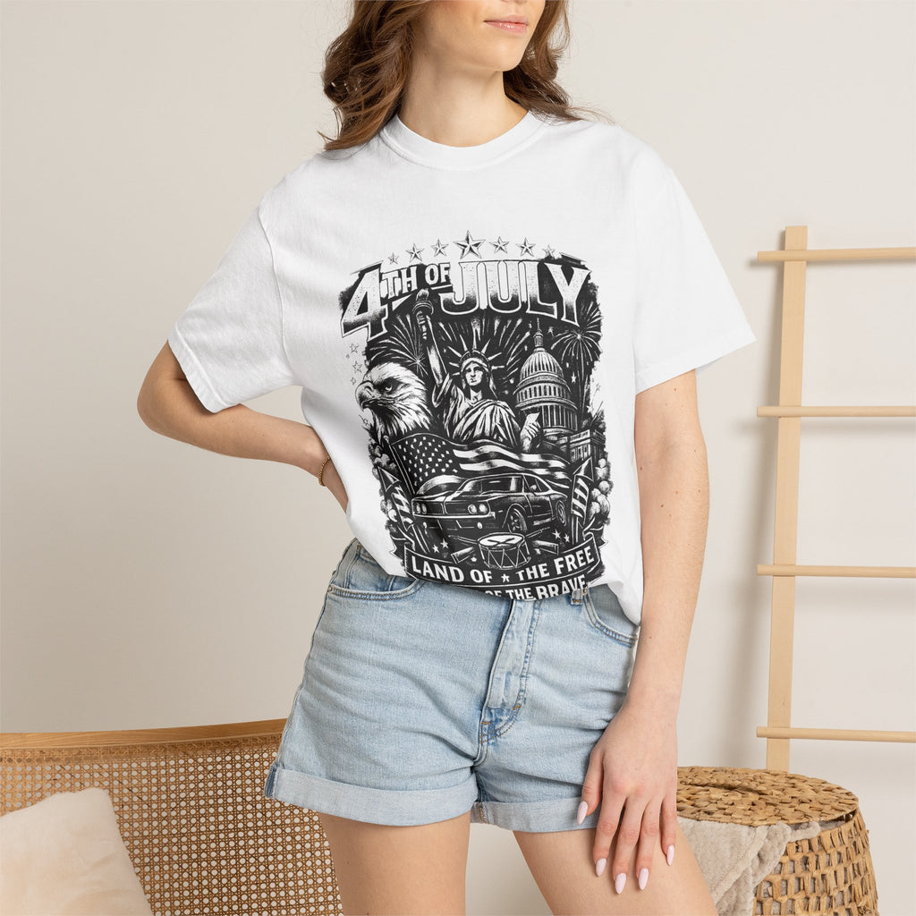 4th of July Patriotic T-Shirt — Land of the Free Graphic Tee