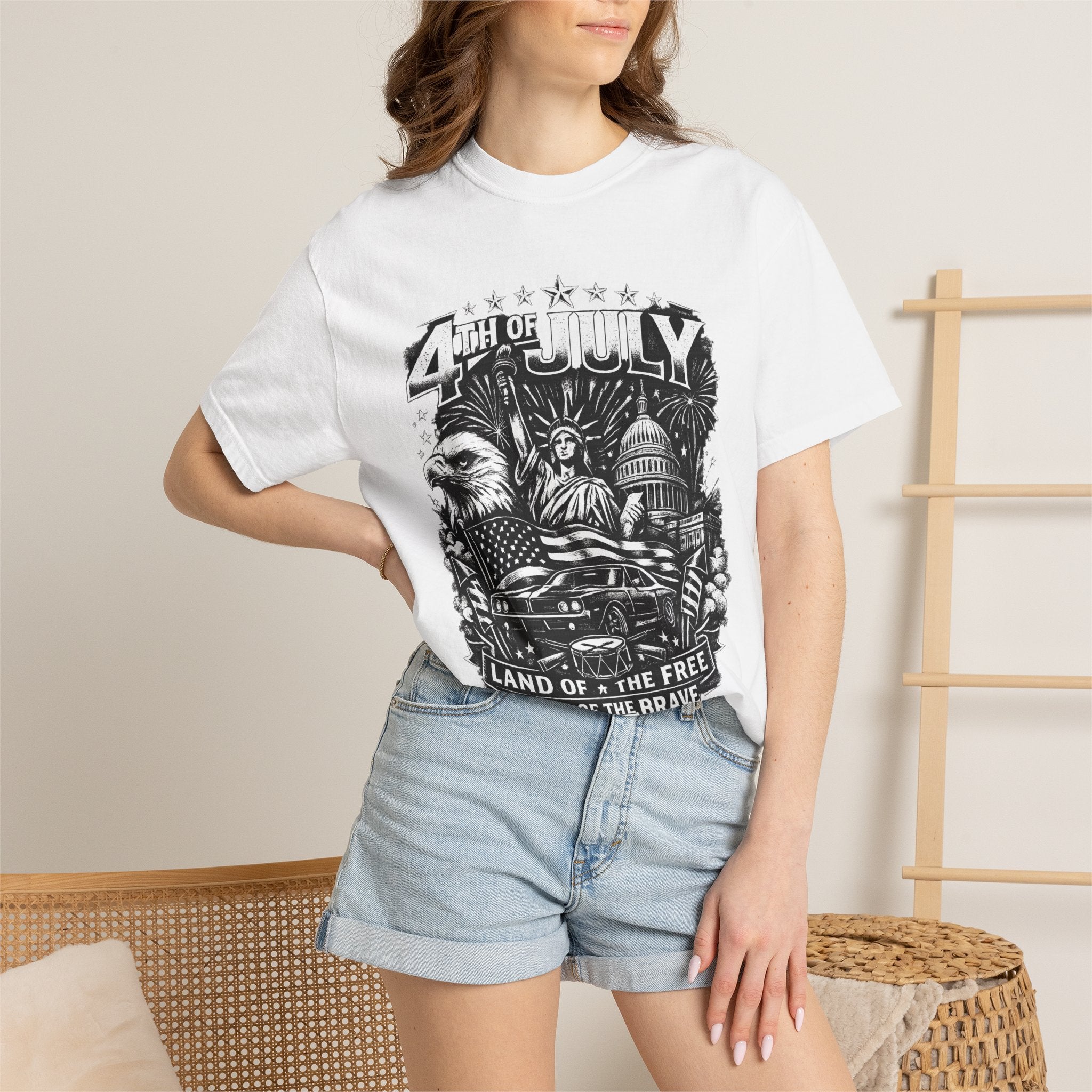 4th of July Patriotic T-Shirt — Land of the Free Graphic Tee