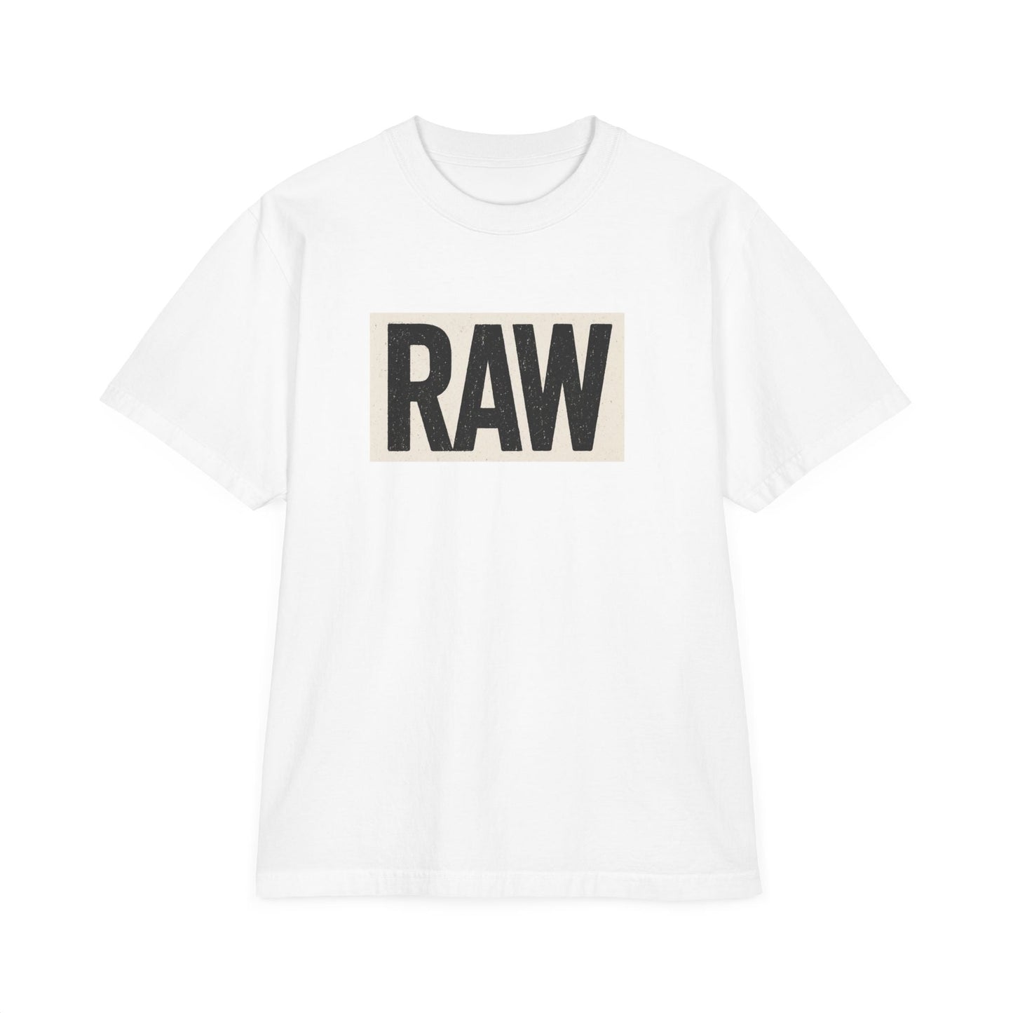 Stylish Unisex Graphic T-Shirt with 'RAW' Print, Casual Streetwear, Everyday Wear, Gift for Friends, Fashionable Basics Printify