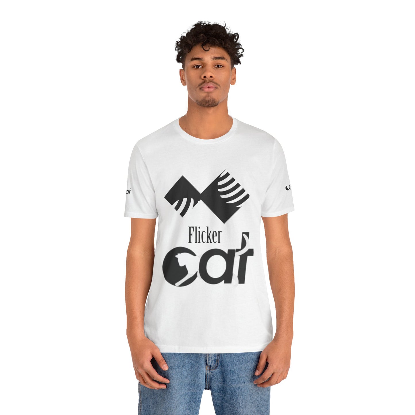 Flicker Cat Graphic Tee - Unisex Jersey Short Sleeve T-Shirt for Cat Lovers
