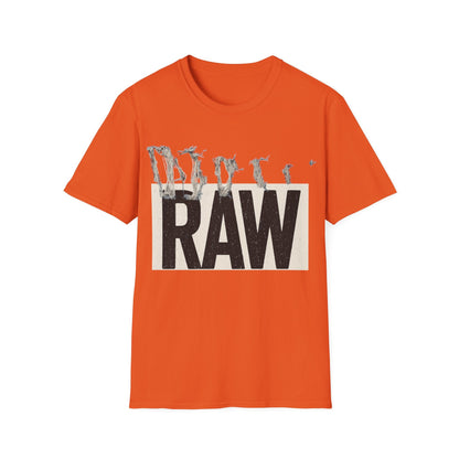 RAW Unisex Softstyle T-Shirt - Casual Graphic Tee for Everyday Wear, Perfect for Gift Giving, Streetwear, Summer Outfits Printify