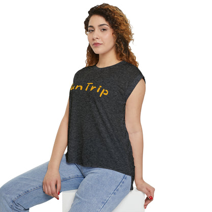 Women’s Flowy Rolled Cuffs Muscle Tee