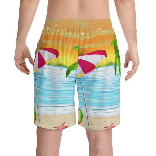 Men's Elastic Beach Shorts (AOP)