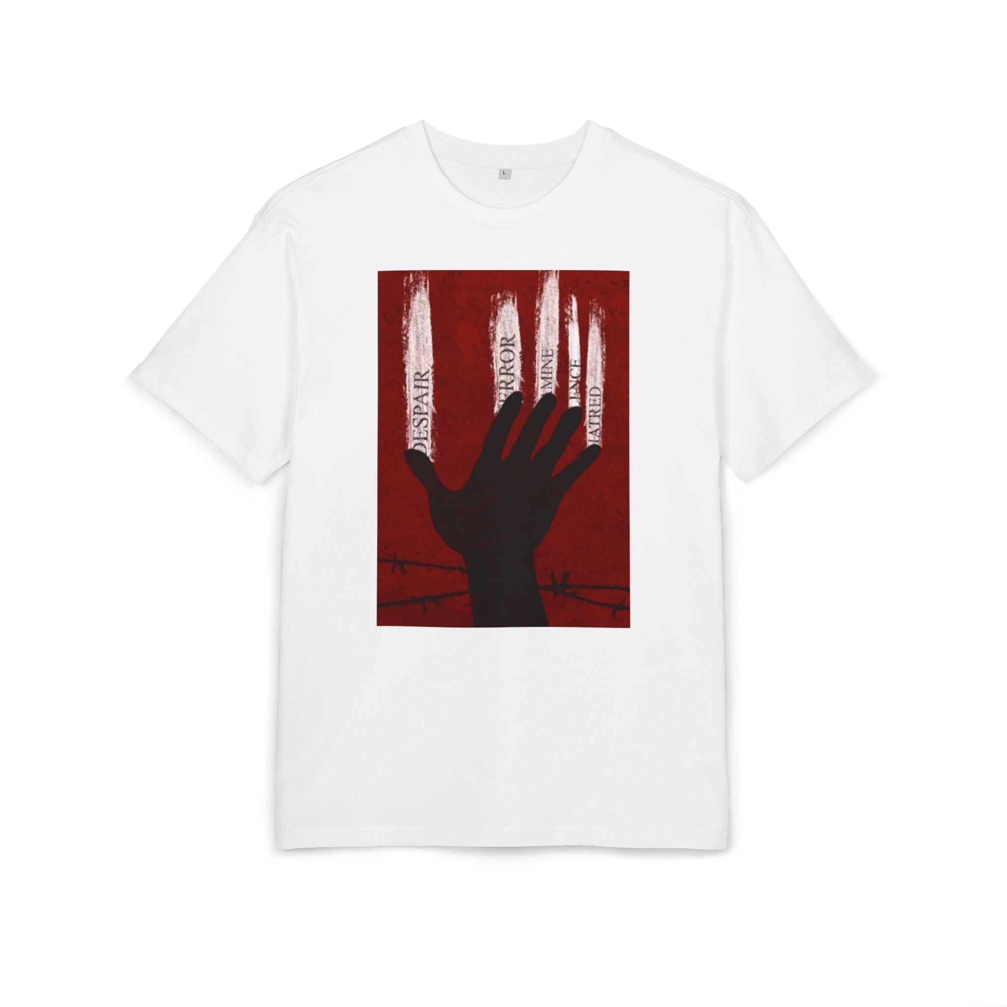 Bold Artistic Oversized Tee, Grunge Style Graphic Shirt, Unisex Urban Fashion, Statement Tee for Streetwear, Gift for Art Lovers Printify
