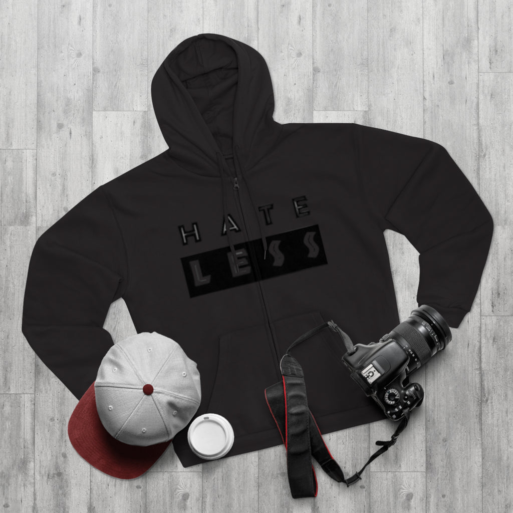 Unisex Hate Less Zip Hoodie - Comfortable & Stylish Sweatshirt for Positive Vibes