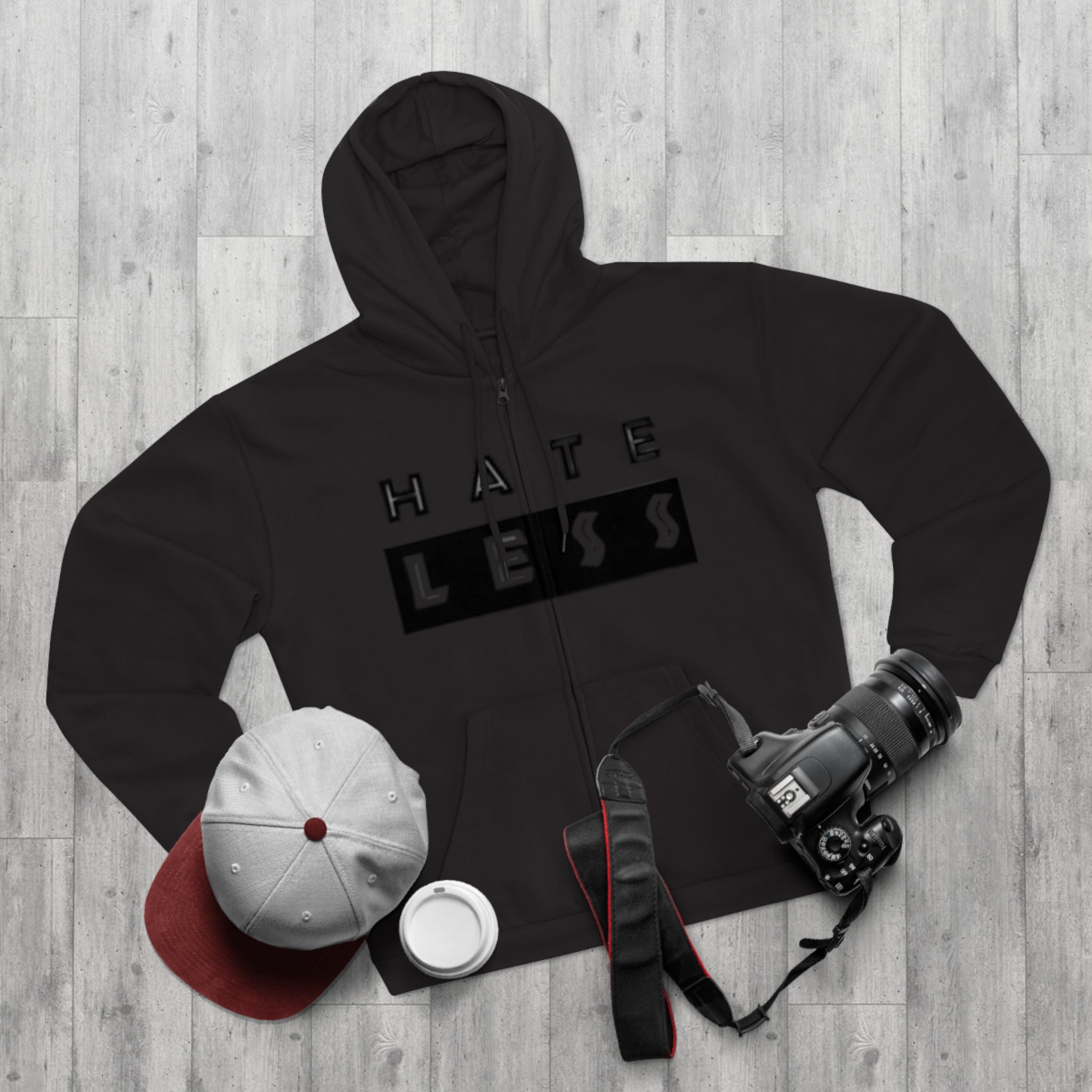 Unisex Hate Less Zip Hoodie - Comfortable & Stylish Sweatshirt for Positive Vibes