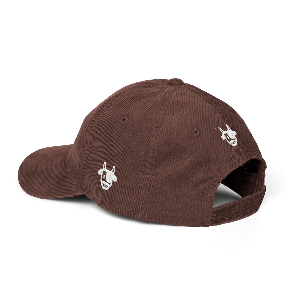 Corduroy Cap with Embroidered Design, Trendy Accessories for Fashion Lovers, Unique Gift for Holidays, Casual Daily Wear Printify