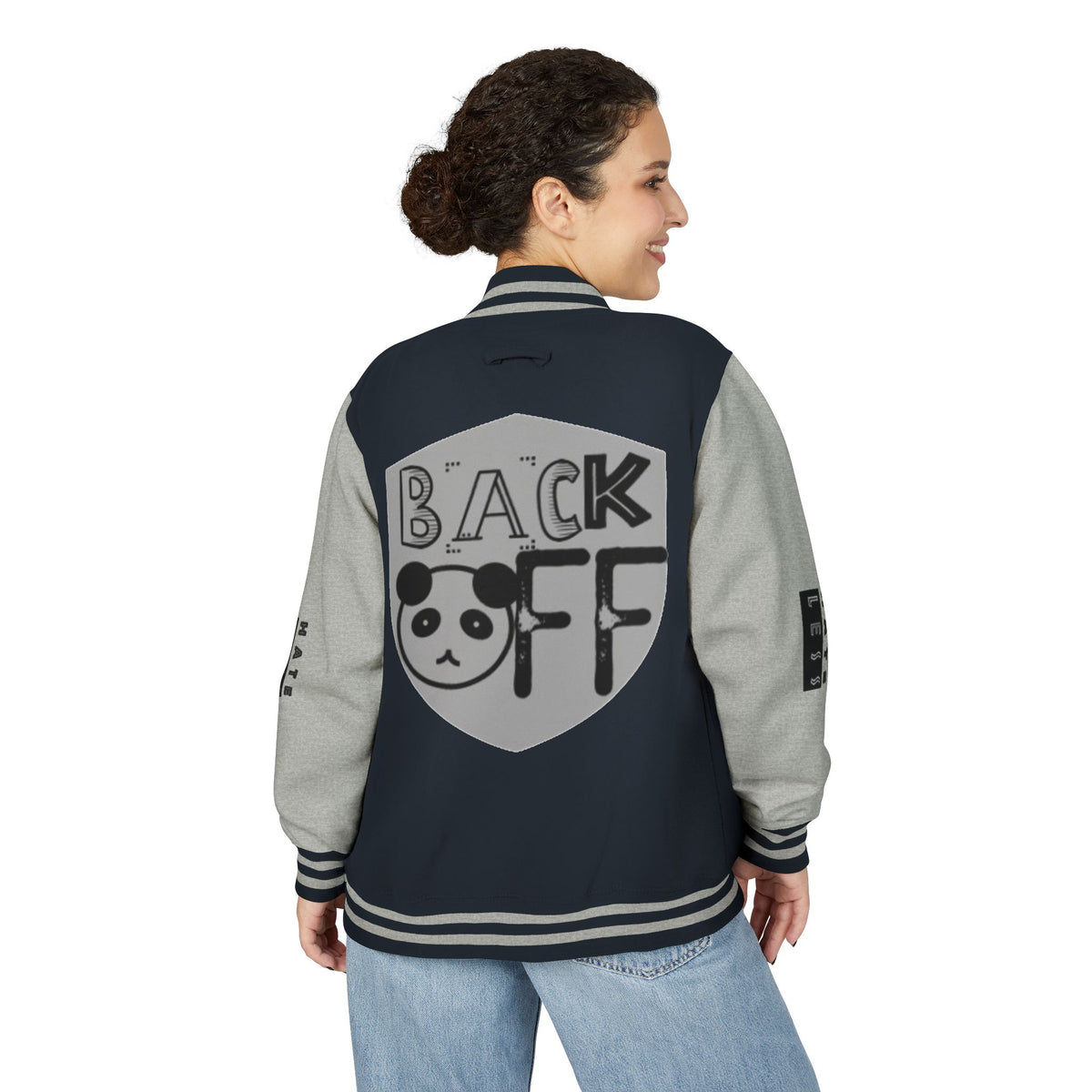Unisex Heavyweight Letterman Jacket - Fun Panda Graphic Design