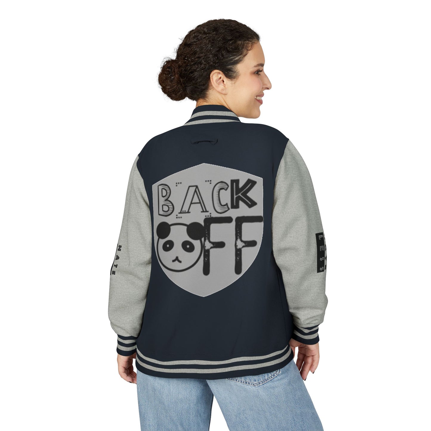 Unisex Heavyweight Letterman Jacket - Fun Panda Graphic Design