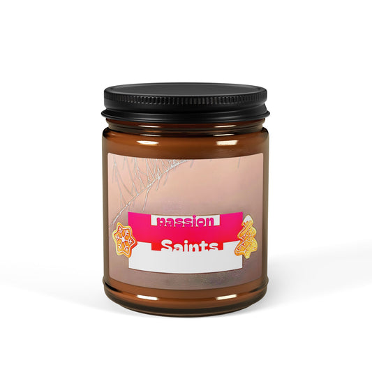 Passion Saints Scented Soy Candle (Multi-Size, Amber Jar)