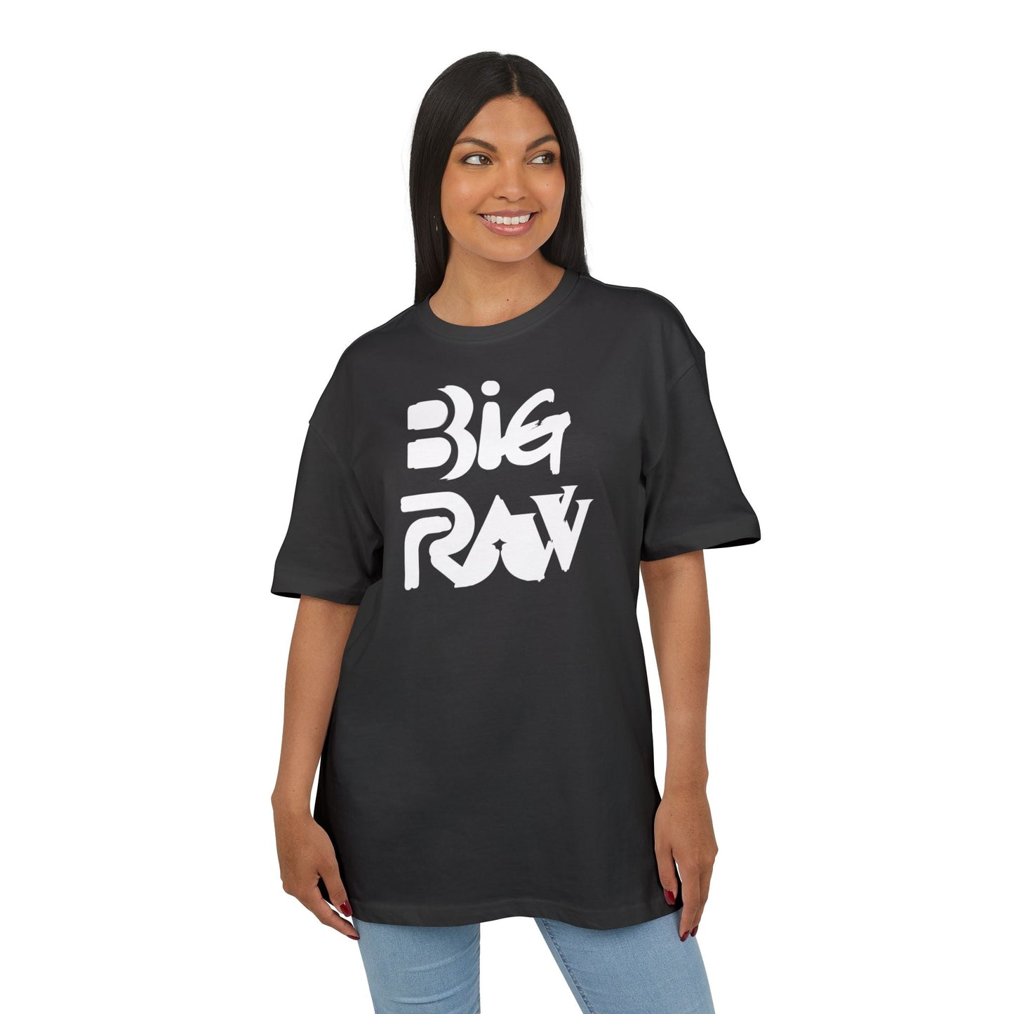 Oversize Tee Big Raw Print Unisex Heavy T-Shirt Printify