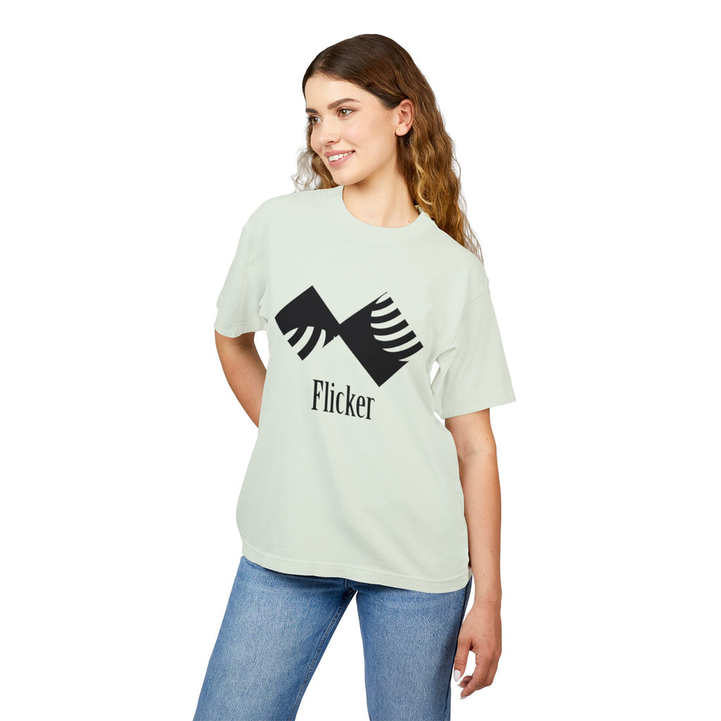 Unisex Urban Heavy Tee - Modern Graphic Design "Flicker" for Streetwear Enthusiasts