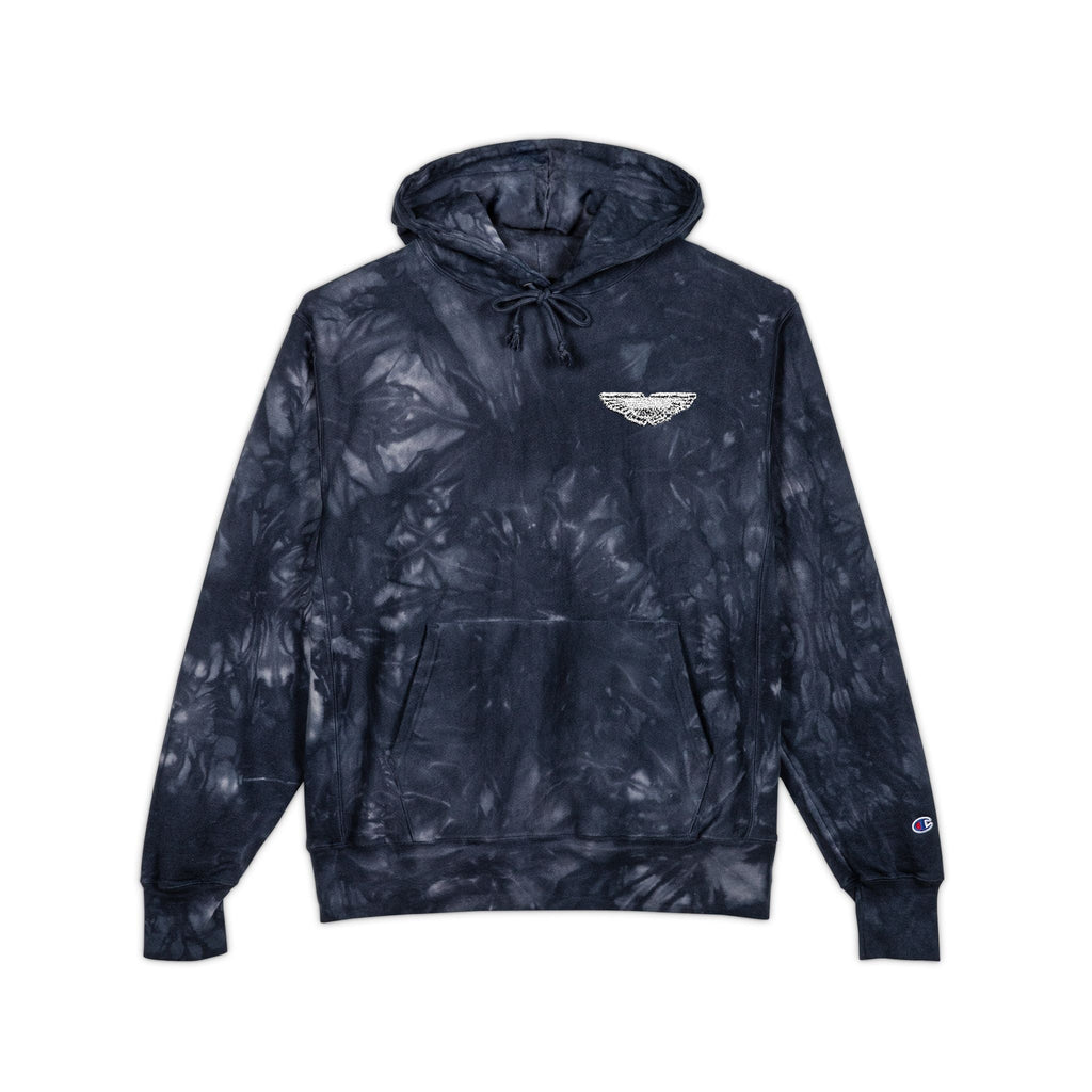Unisex Tie-Dye Hoodie with Unique Embroidery, Casual Cozy Sweatshirt for Fall Fashion, Perfect for Gifts, Festivals, Weekend Wear Printify