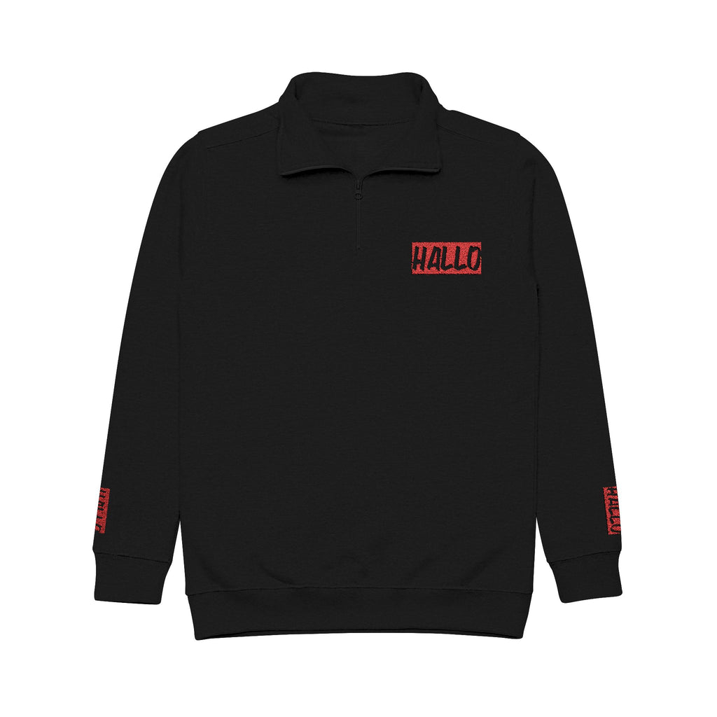 Cozy Unisex Fleece Pullover with 'HALLO' Embroidery