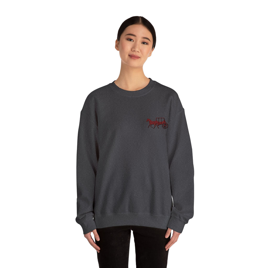 Rustic Horse & Buggy Crewneck Sweatshirt - Cozy Unisex Pullover for Barn Lovers