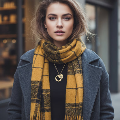 Necklace - Love Heart Cutout Engraving Design Printify