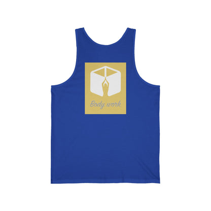 Unisex Jersey Tank Top - Body Work Design, Yoga Apparel, Fitness Gear, Workout Shirt, Gift for Health Enthusiasts