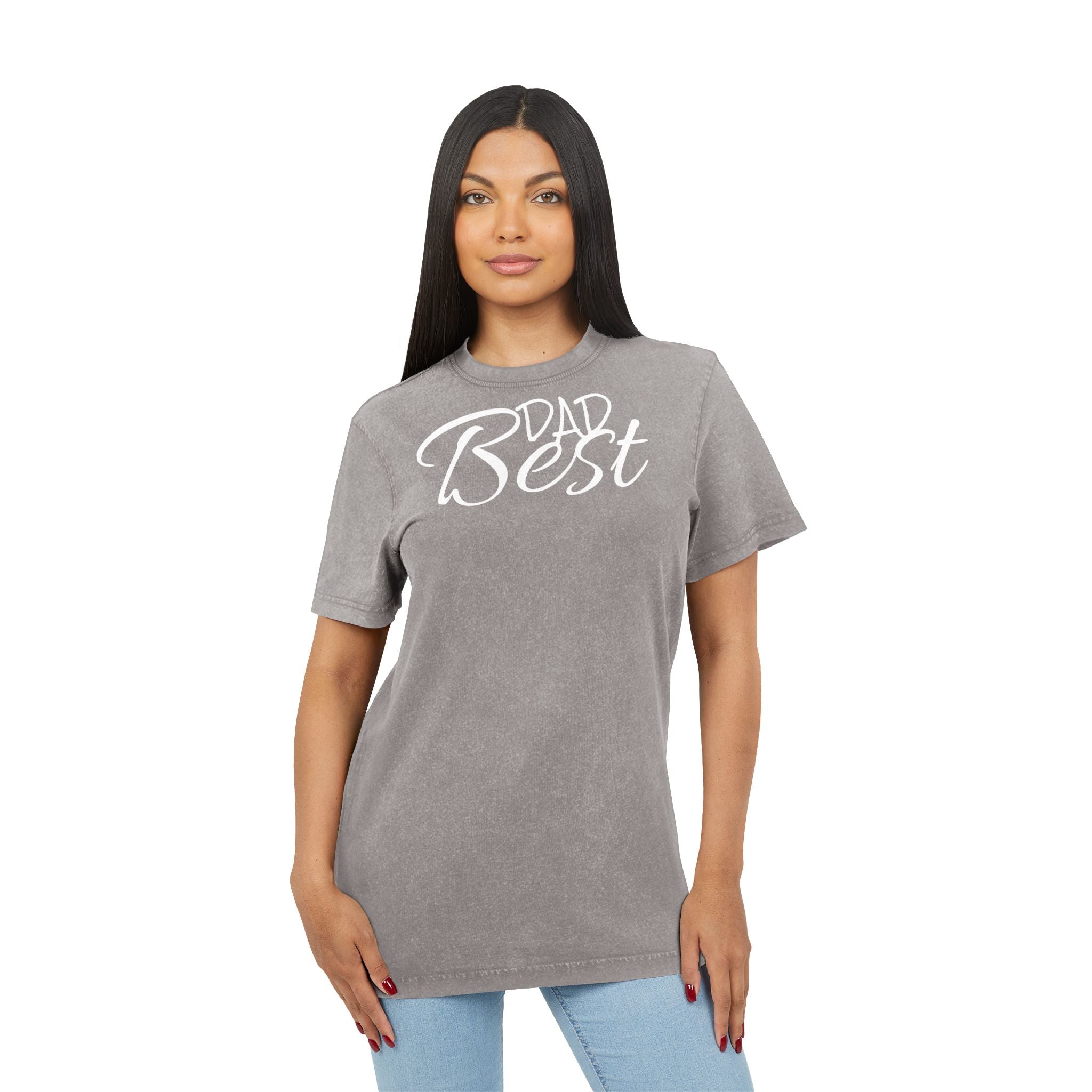 Acid Washed Dad Best Tee - Vintage Style T-Shirt for Father's Day & Casual Wear