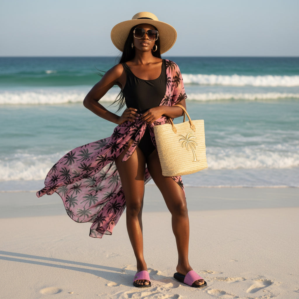 Chic Women's Slide Sandals, Summer Footwear, Casual Beach Slides, Trendy Pink Sandals, Stylish Flip Flops Printify