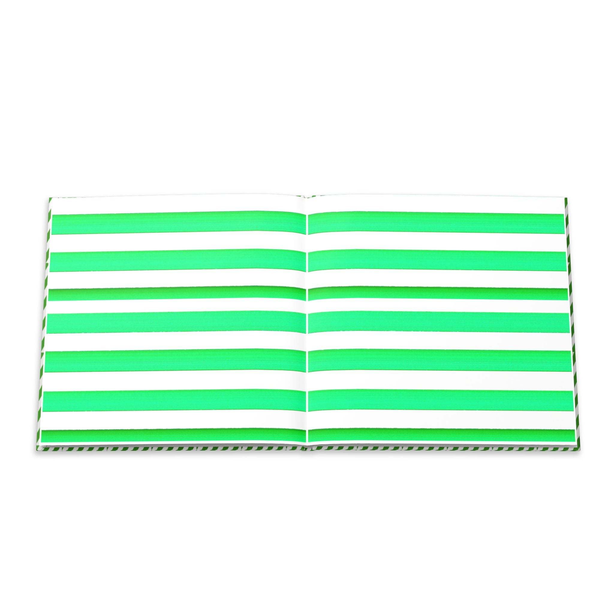 Hardcover Photo Book — Modern Green Diagonal Stripe Keepsake