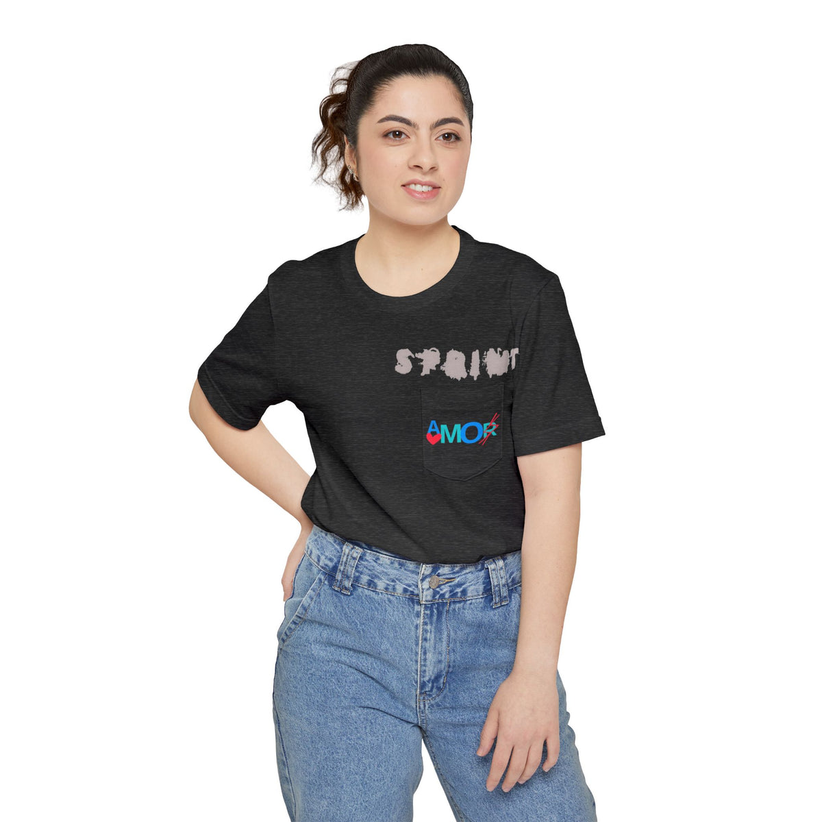 Unisex Pocket T-shirt - Sprint Amorx Design