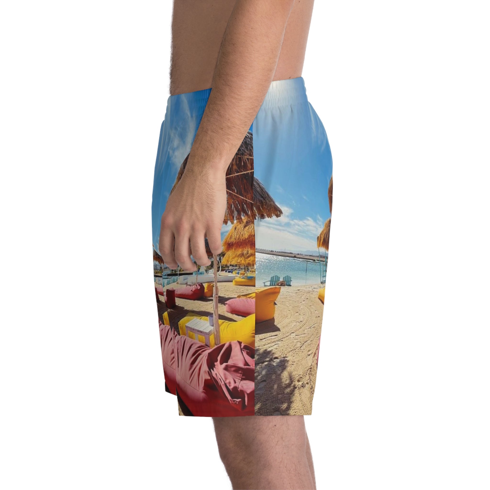 Men's Elastic Beach Shorts (AOP)