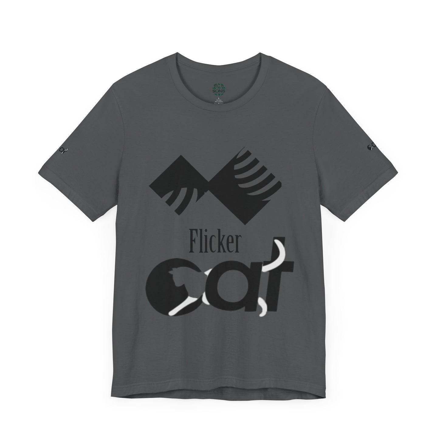 Flicker Cat Graphic Tee - Unisex Jersey Short Sleeve T-Shirt for Cat Lovers